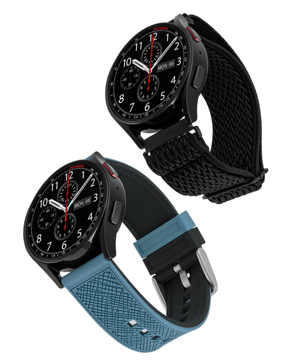 Textured Elastic Nylon & Color-pop Silicone Bands For Samsung, 2-Pack